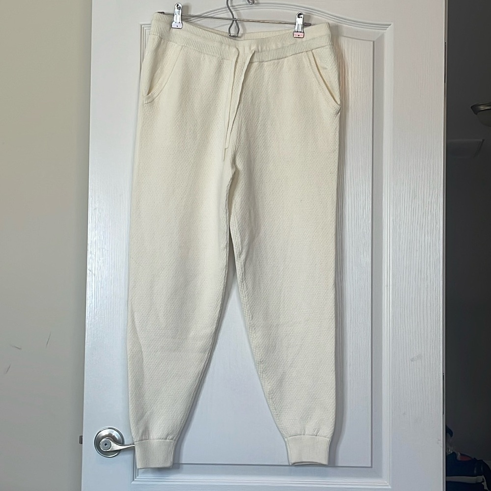 Tommy John Sweater Lounge Jogger Pants Coconut Milk Large